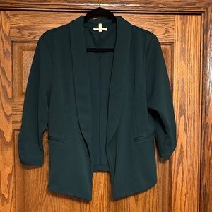 Maurices Deep Turquoise 3/4 Sleeve Blazer